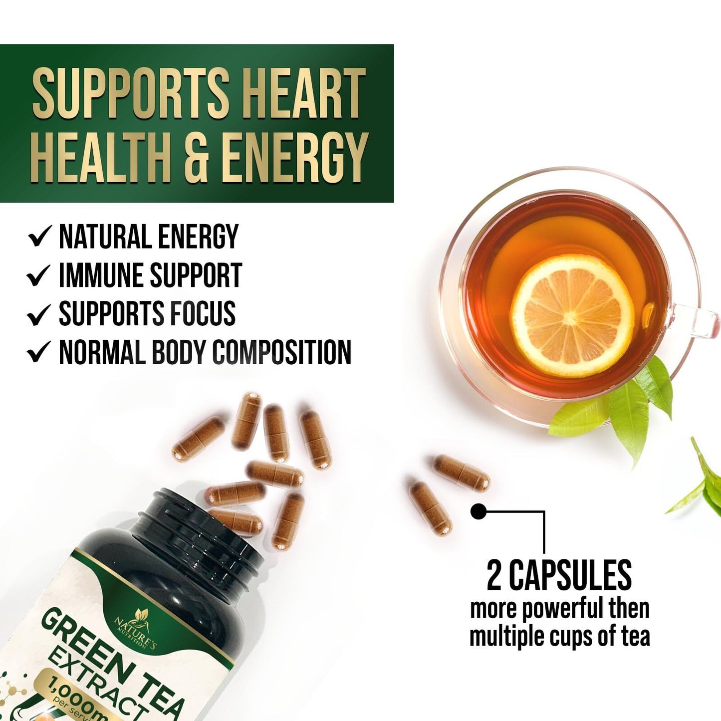 Extrato de Chá Verde 1000mg – Perda de Peso Natural e Aceleração do Metabolismo