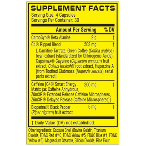 Ellucor C4 Pré-Treino Original em Pó ou Pílulas – Energia e Foco