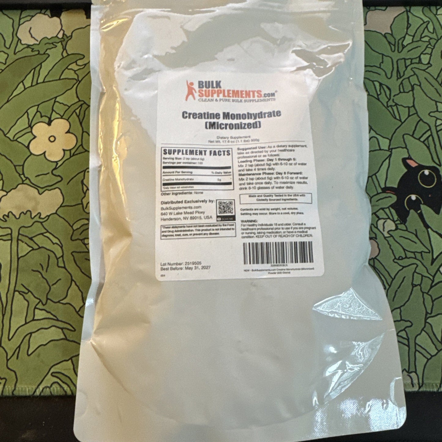 BulkSupplements Micronized Creatine Powder – 5g per Serving – 100 Servings