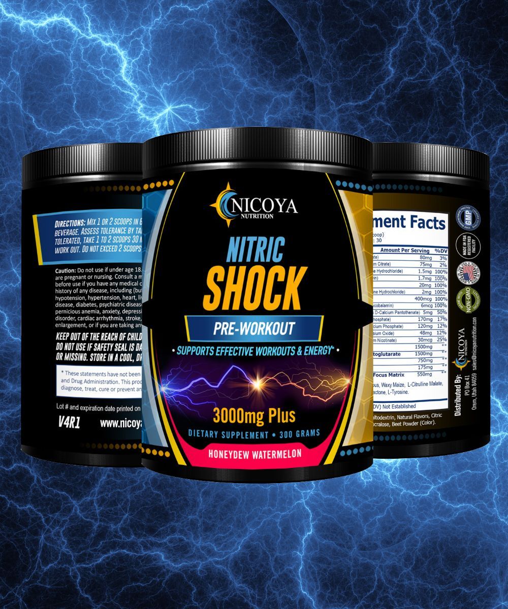Pré-Treino Nitric Oxide 3000mg+ – Força, Foco e Energia Explosiva | Pó | 3 Sabores