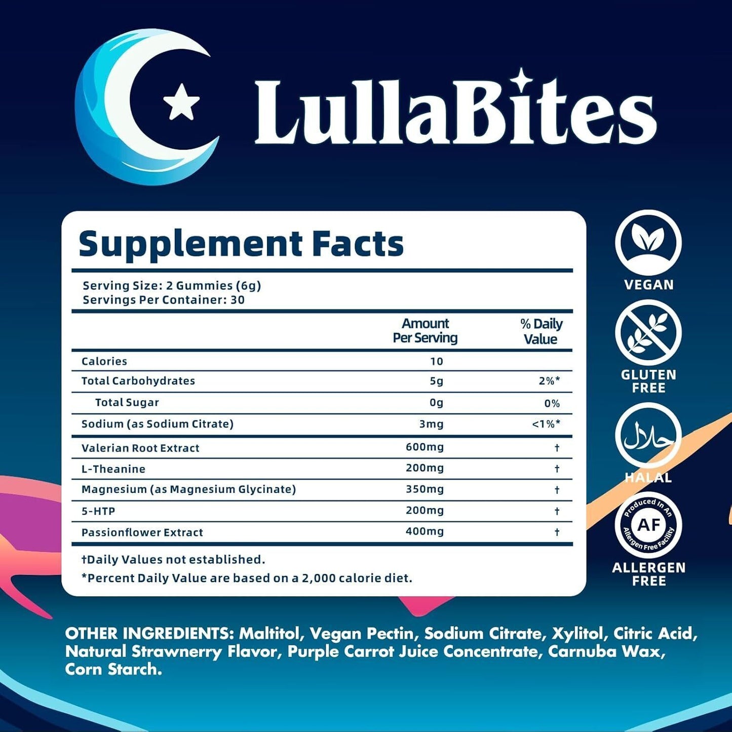 LullaBites Natural Sleep Gummies – 60 Strawberry Gummies