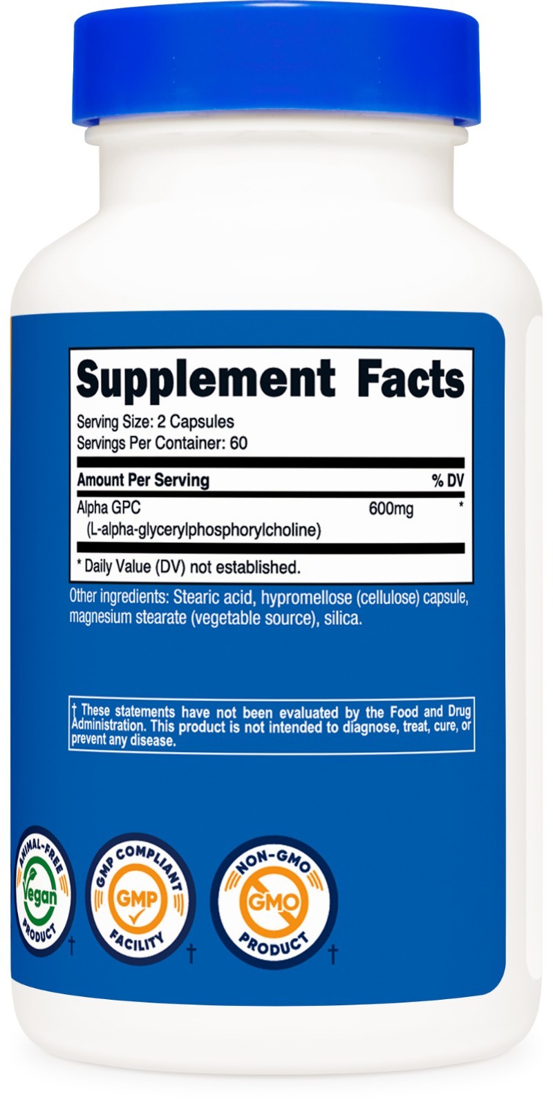 Nutricost Alpha GPC – Clareza Mental e Foco 600mg 120 Cápsulas