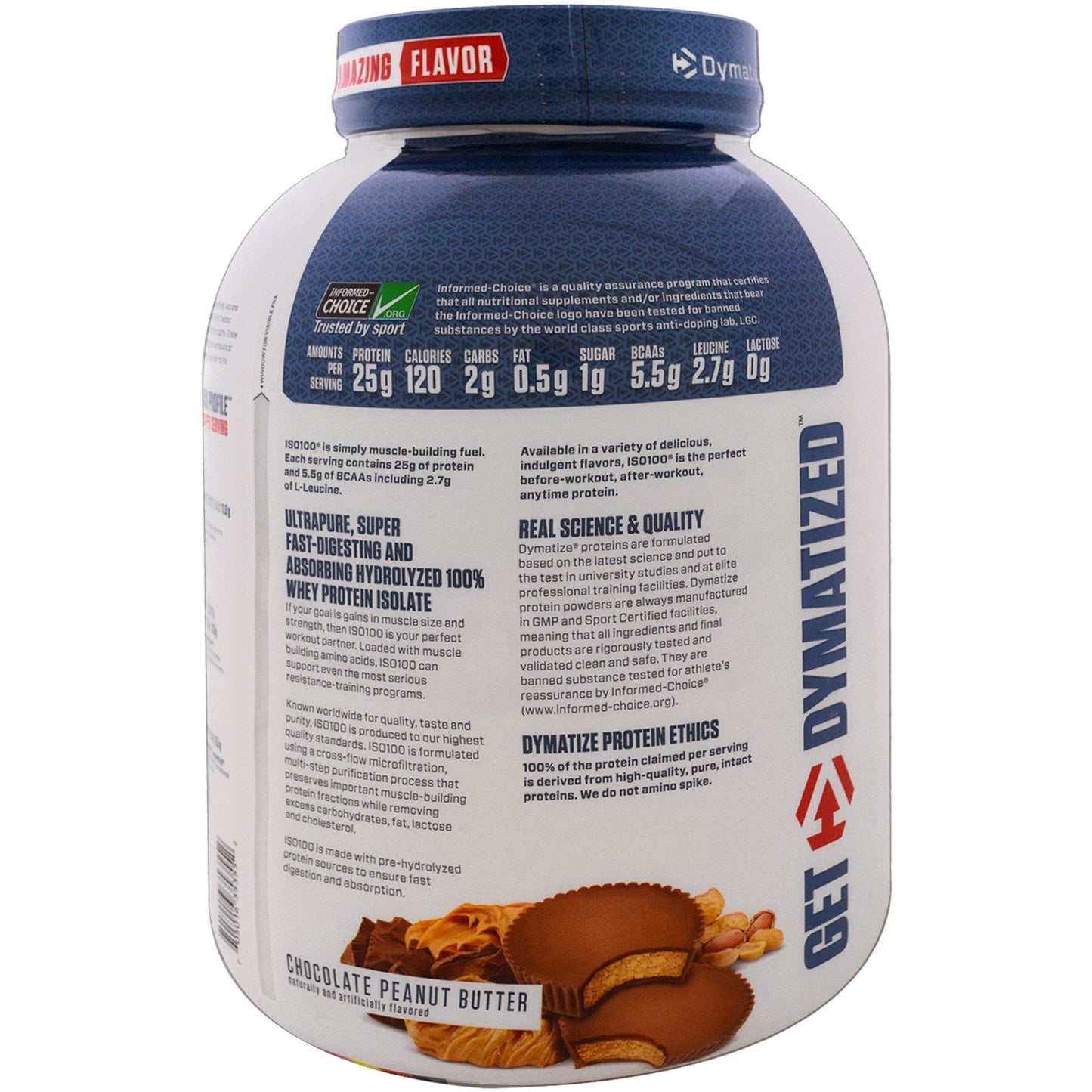 Dymatize ISO100® Hydrolyzed 100% Whey Isolate – Cookies & Cream | 25 g Protein, 5 lb