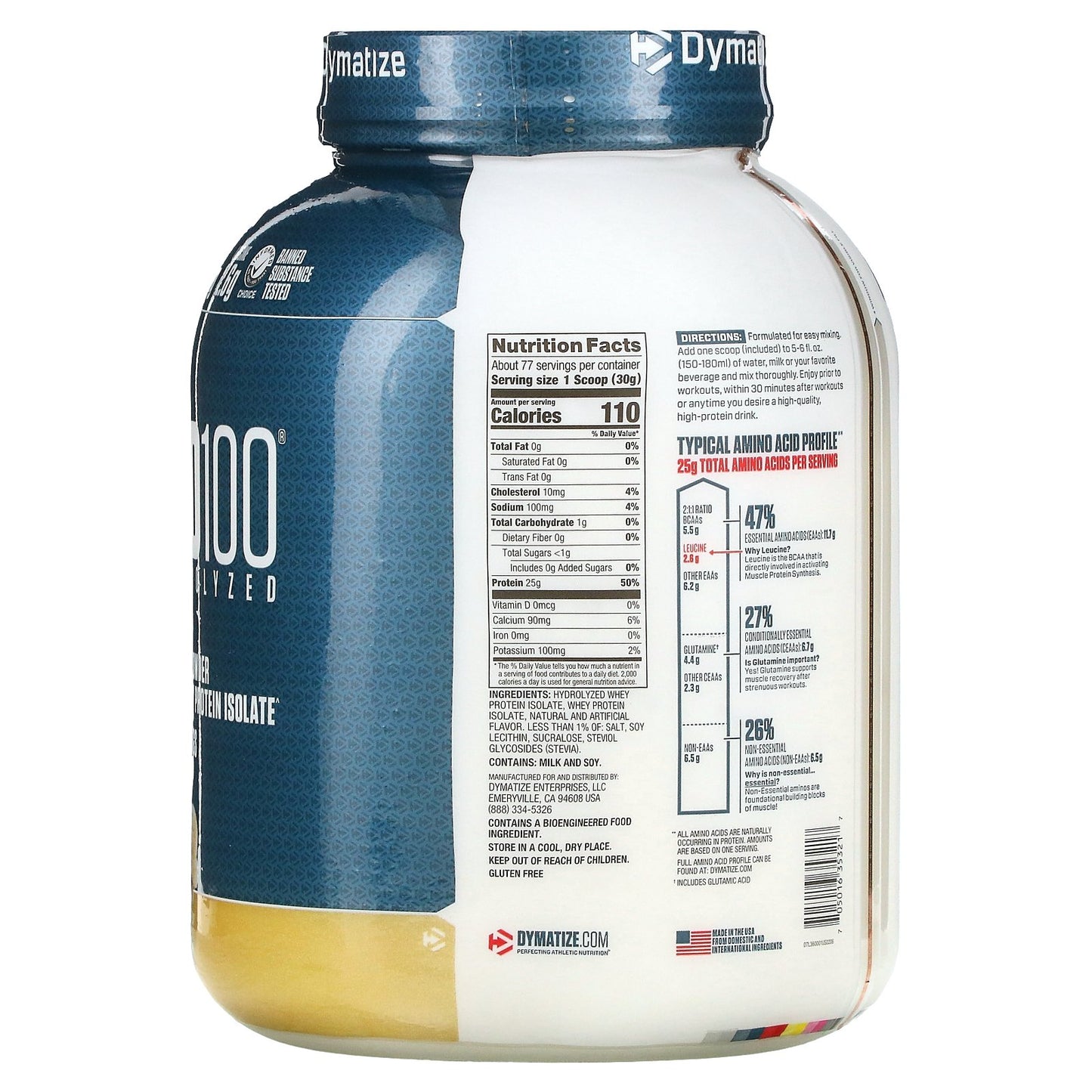 Dymatize ISO100® Hydrolyzed 100% Whey Isolate – Cookies & Cream | 25 g Protein, 5 lb