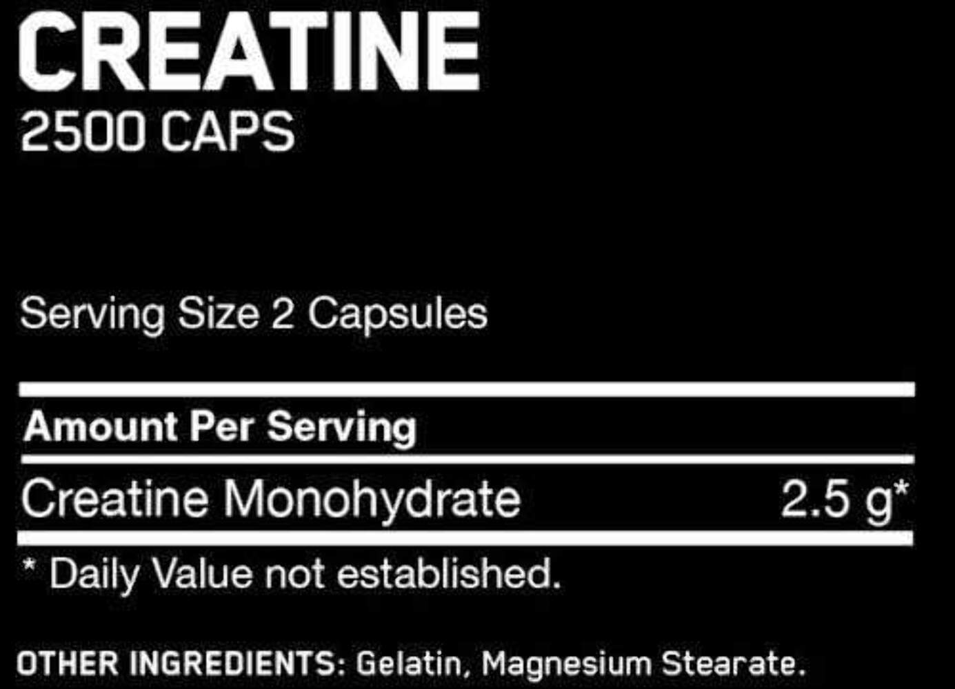 Creatine 2500 ON – 200 Capsules | Mass Gain Supplement