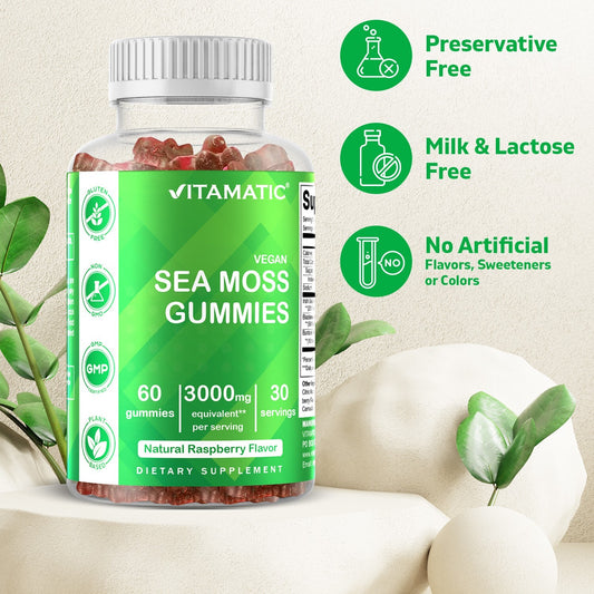 Pacote Triplo Gomas Vitamatic Musgo Marinho – 3000mg – Vegano e Natural