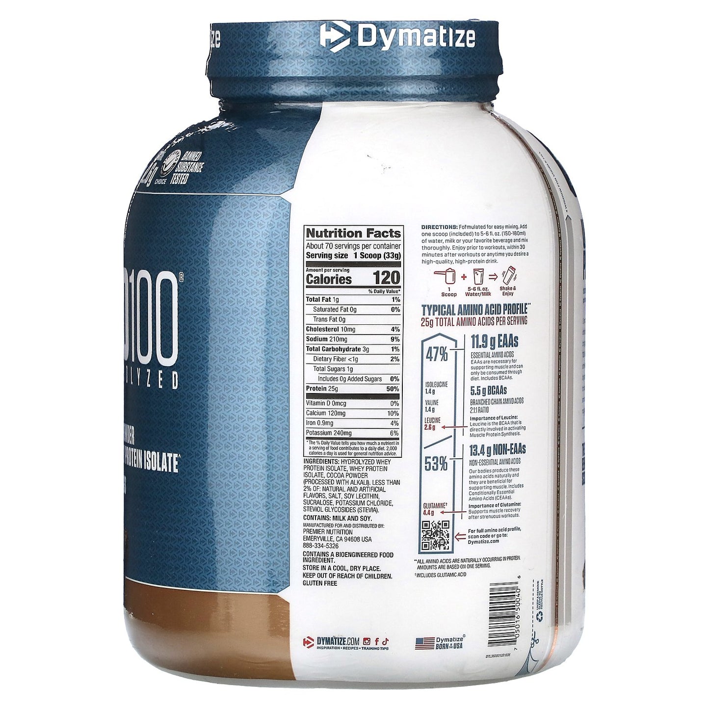 Dymatize ISO100® Hydrolyzed 100% Whey Isolate – Cookies & Cream | 25 g Protein, 5 lb