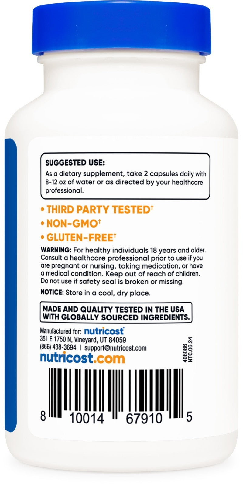 Nutricost Alpha GPC – Clareza Mental e Foco 600mg 120 Cápsulas