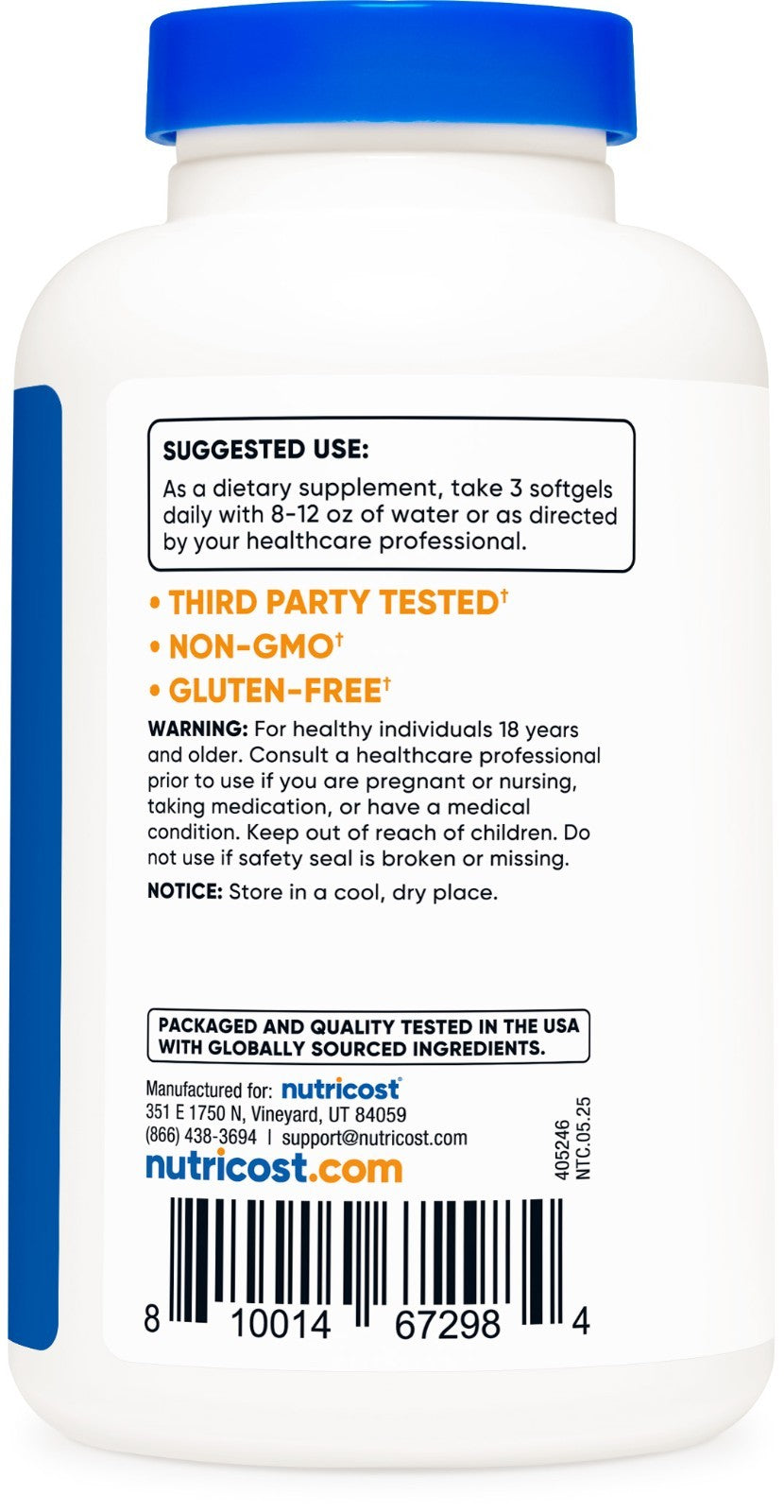Nutricost Ômega 3 Extra Forte – 2500mg, 40 Doses Premium