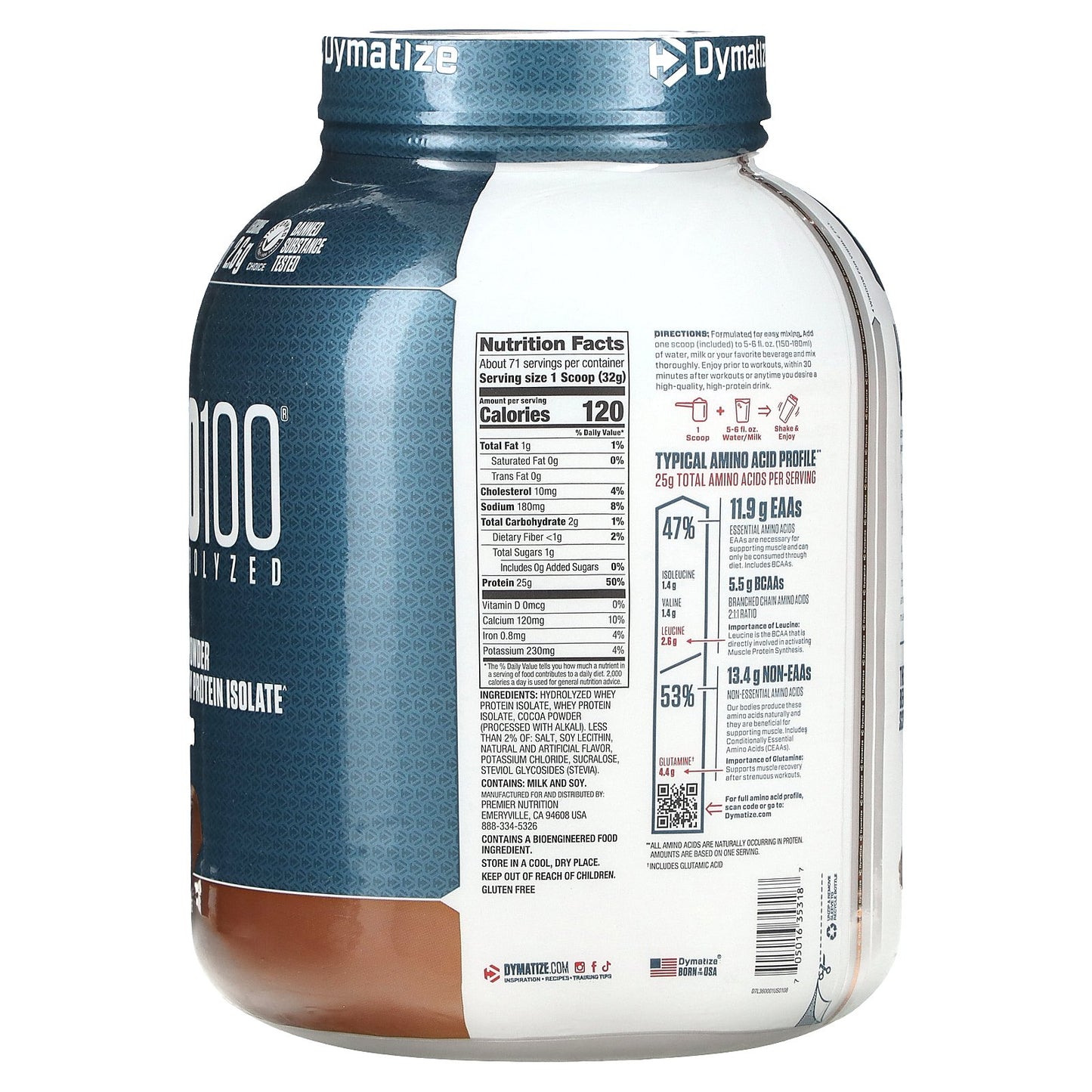 Dymatize ISO100® Hydrolyzed 100% Whey Isolate – Cookies & Cream | 25 g Protein, 5 lb