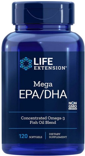 Life Extension Mega EPA/DHA – Saúde do Coração e Função Cerebral 120 Géis