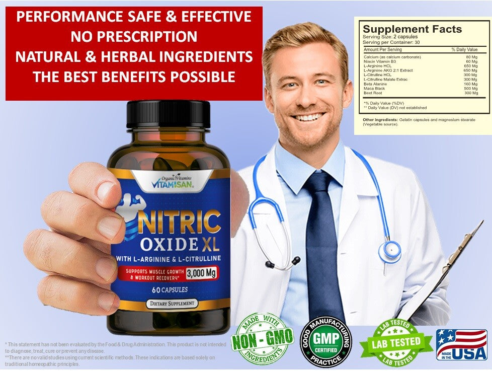 Vasodilatação Máxima com L-Arginina + L-Citrulina | 3000mg | 120 Cápsulas | Energia e Performance
