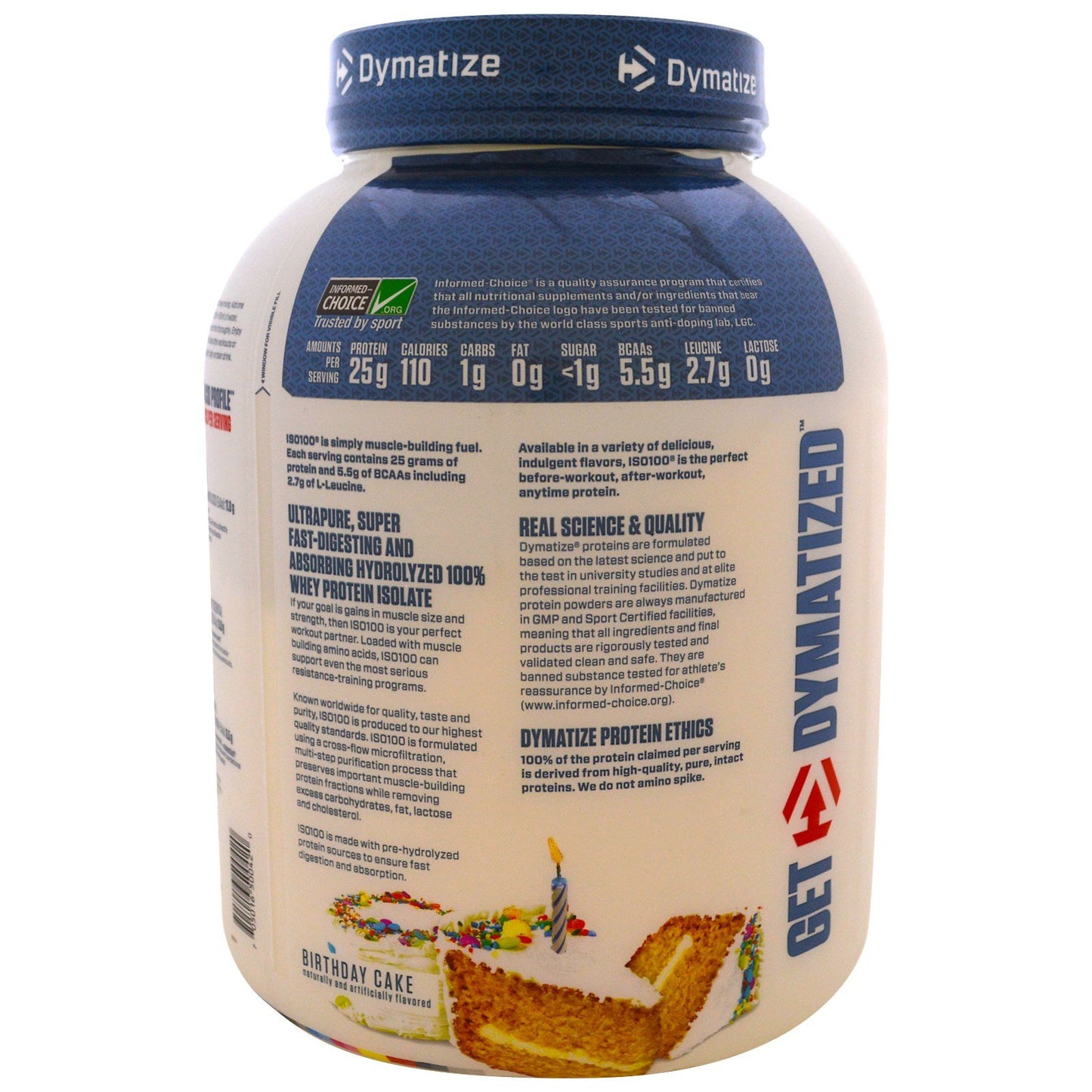 Dymatize ISO100® Hydrolyzed 100% Whey Isolate – Cookies & Cream | 25 g Protein, 5 lb