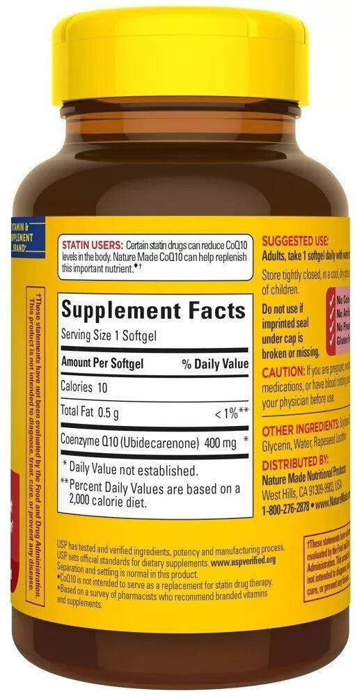CoQ10 Nature Made 400mg Força Extra 90 Cápsulas