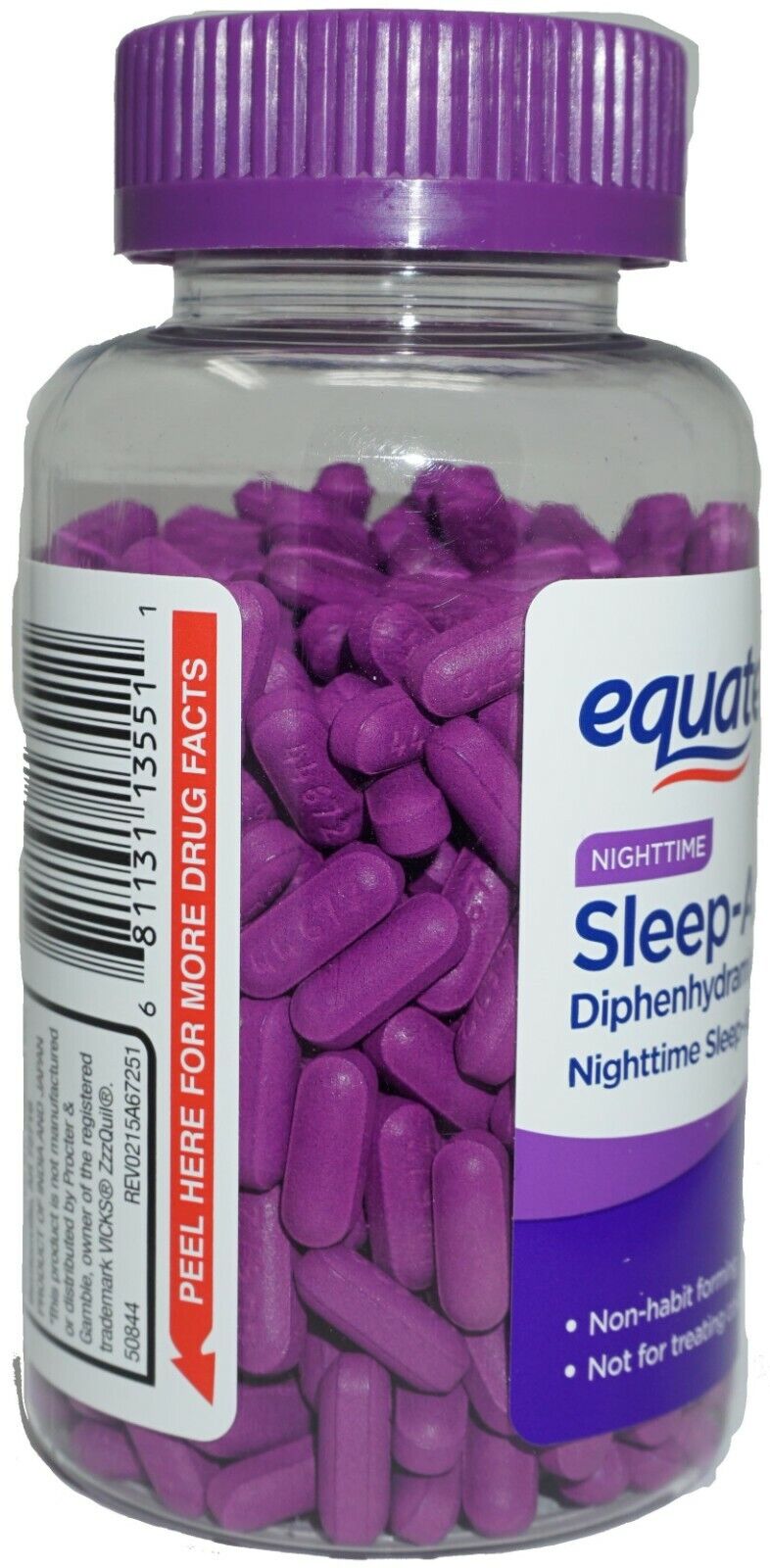 Equate NightTime Sleep-Aid 25mg – Pacote Econômico com 365 Cápsulas para Sono