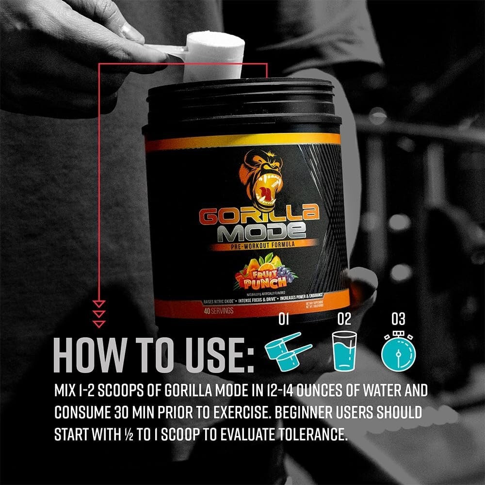 Bomba Pré-Treino Gorilla Mode – Efeito Hardcore nos Treinos | 40 Doses