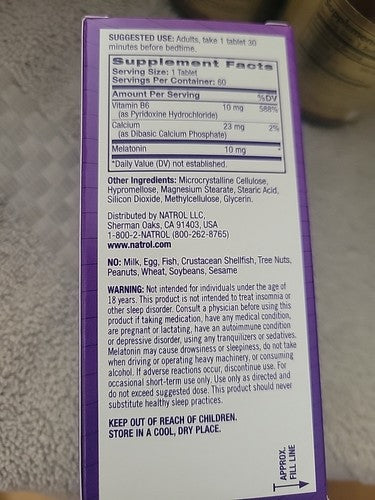 Natrol Advanced Sleep 10mg – Suplemento de Melatonina para Sono Restaurador | 60 Cápsulas