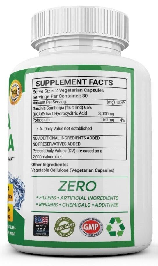 Pacote Triplo Garcinia Cambogia 3000mg – 95% HCA | Suplemento Diário para Emagrecimento