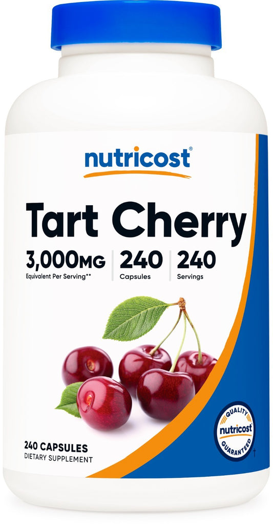 Tart Cherry Nutricost 3000mg – Suplemento Antioxidante, 240 Cápsulas Veganas