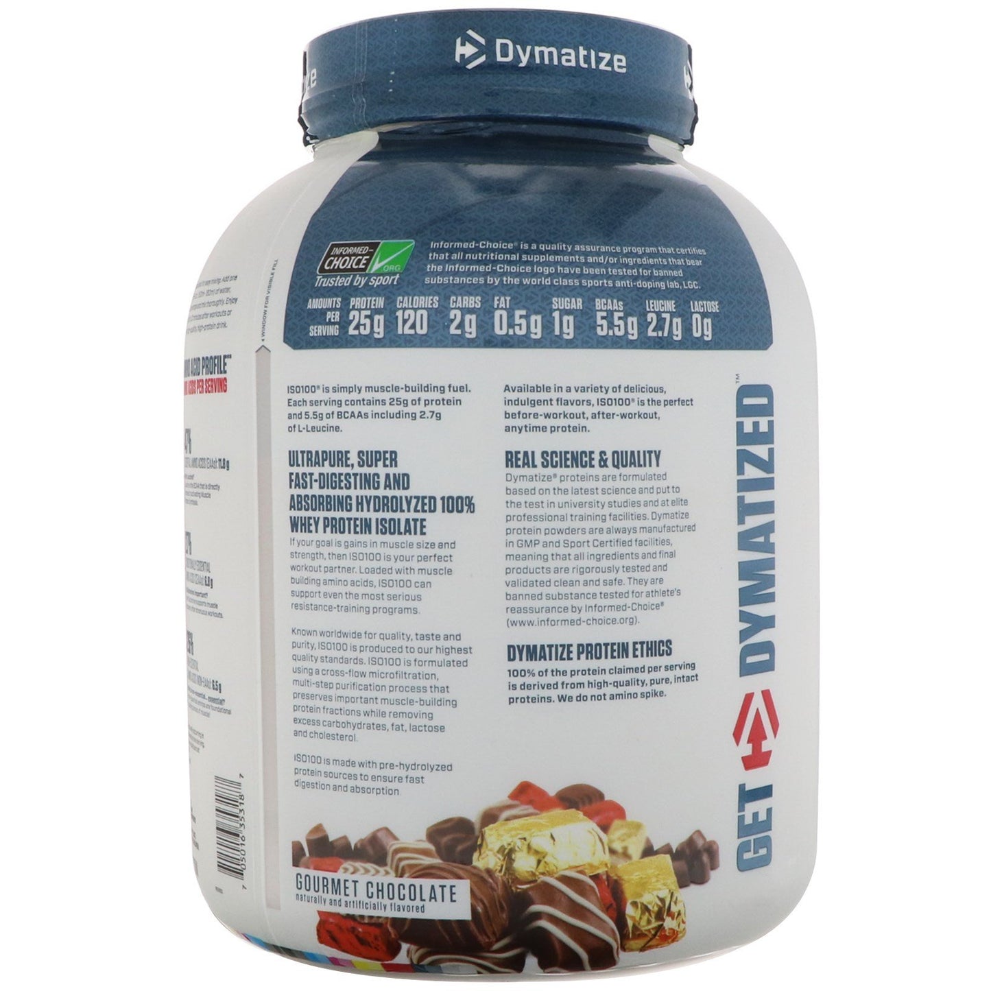 Dymatize ISO100® Hydrolyzed 100% Whey Isolate – Cookies & Cream | 25 g Protein, 5 lb