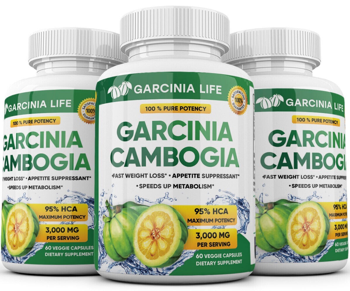 Pacote Triplo Garcinia Cambogia 3000mg – 95% HCA | Suplemento Diário para Emagrecimento