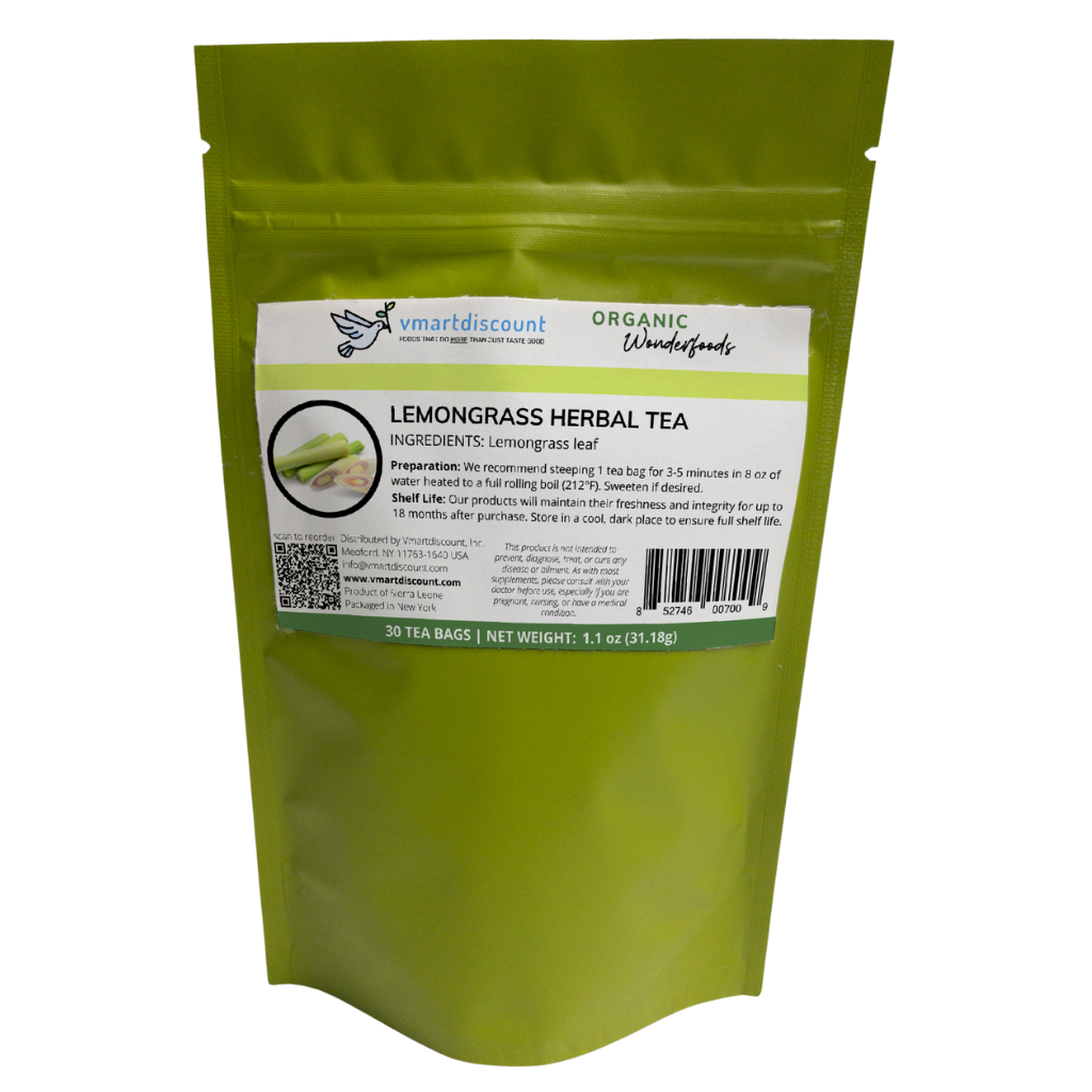 Chá de Capim-limão Premium – 30 Sachês Naturais, Calmante e Antioxidante