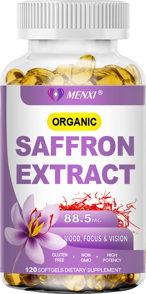 MENXI Vegan Saffron Supplement – 88.5 mg | 120 Capsules with Natural Extract