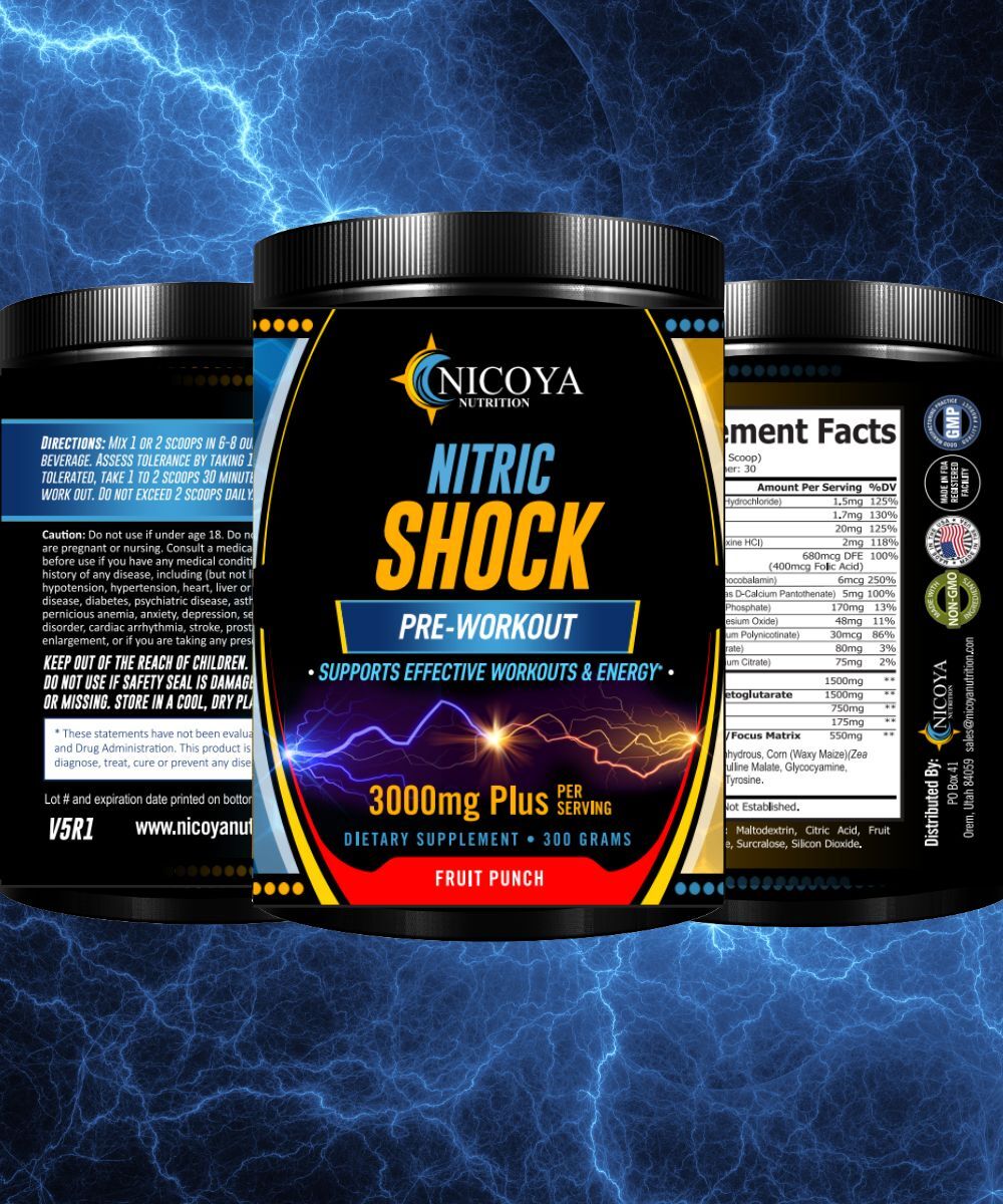 Pré-Treino Nitric Oxide 3000mg+ – Força, Foco e Energia Explosiva | Pó | 3 Sabores