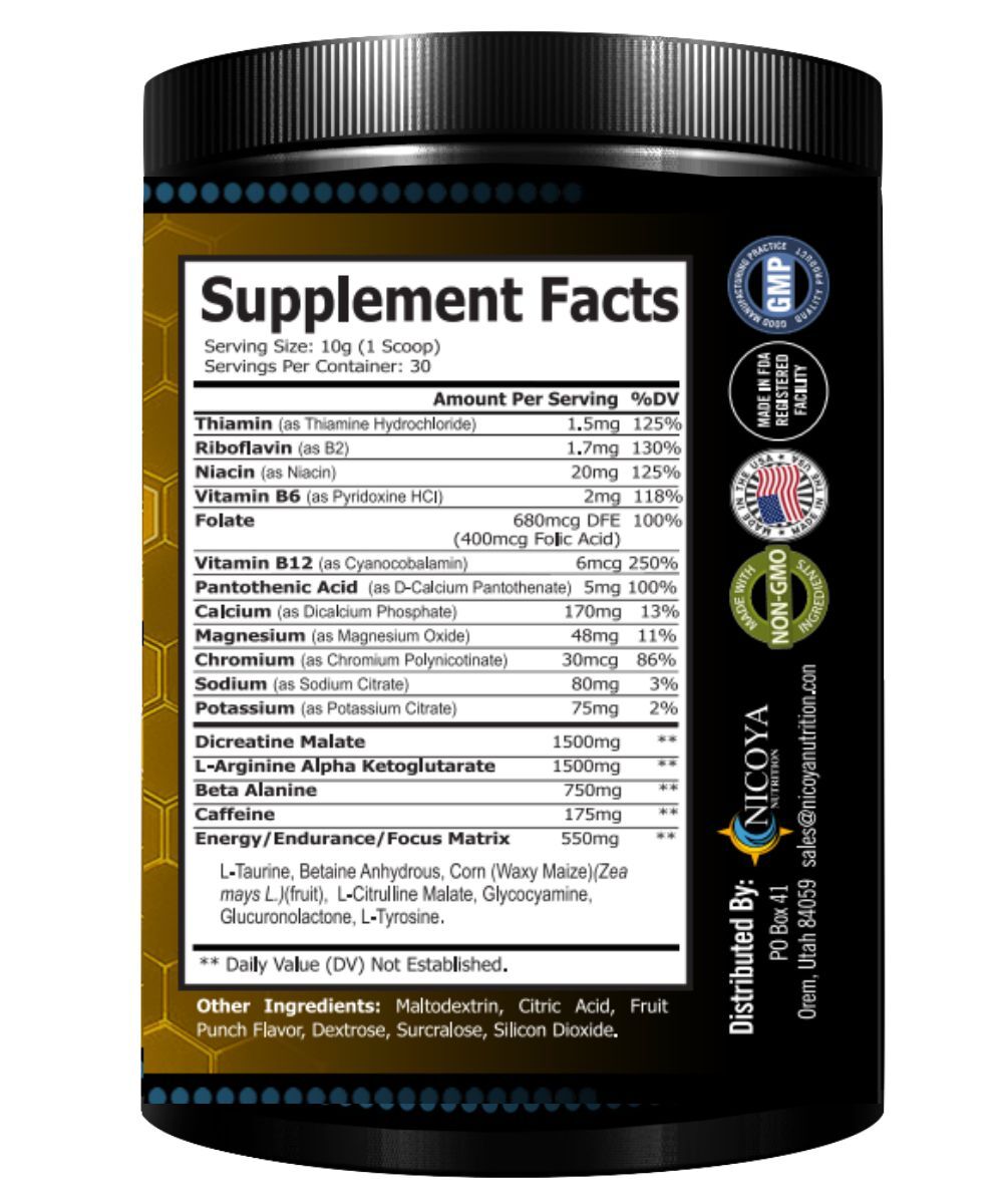Pré-Treino Nitric Oxide 3000mg+ – Força, Foco e Energia Explosiva | Pó | 3 Sabores
