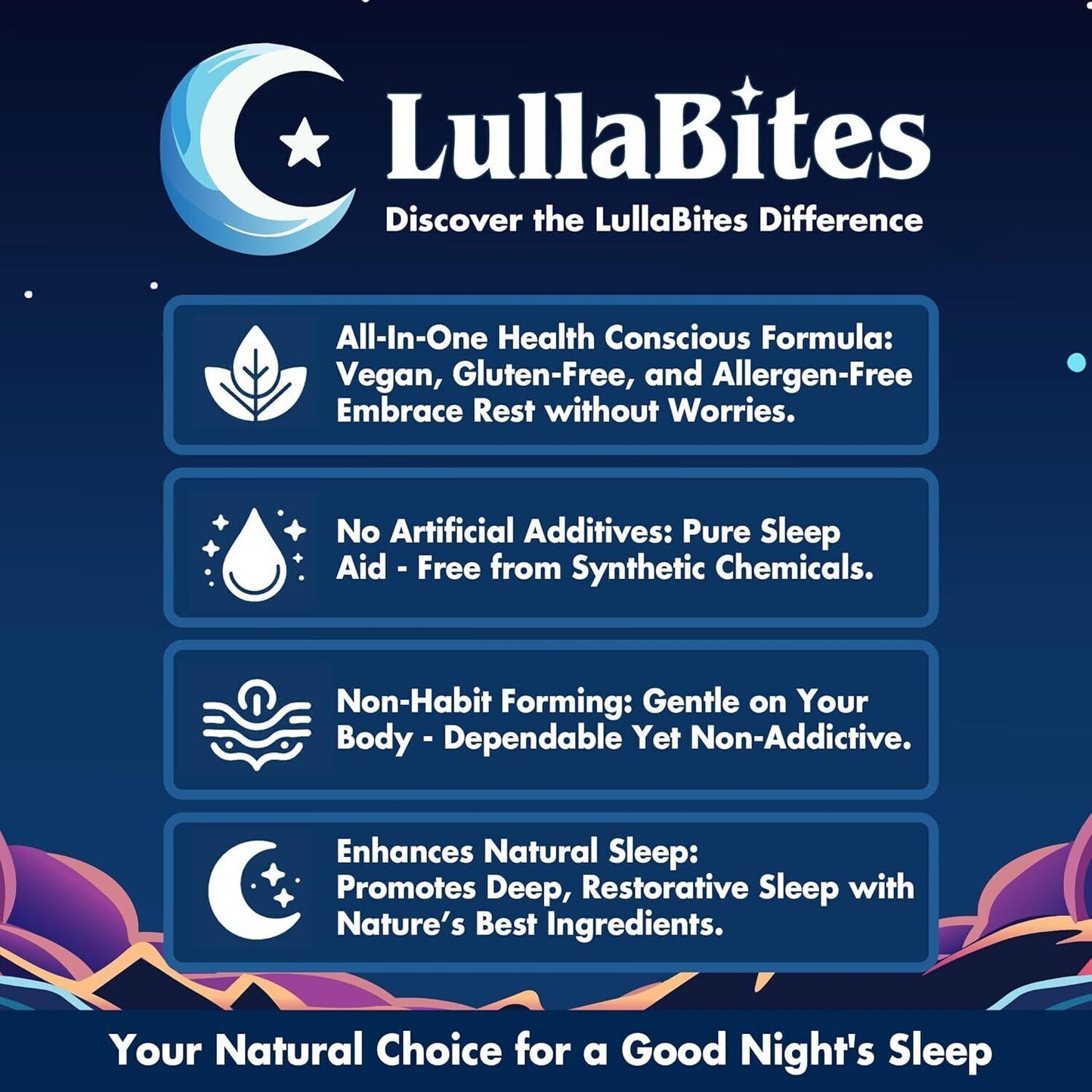 LullaBites Natural Sleep Gummies – 60 Strawberry Gummies