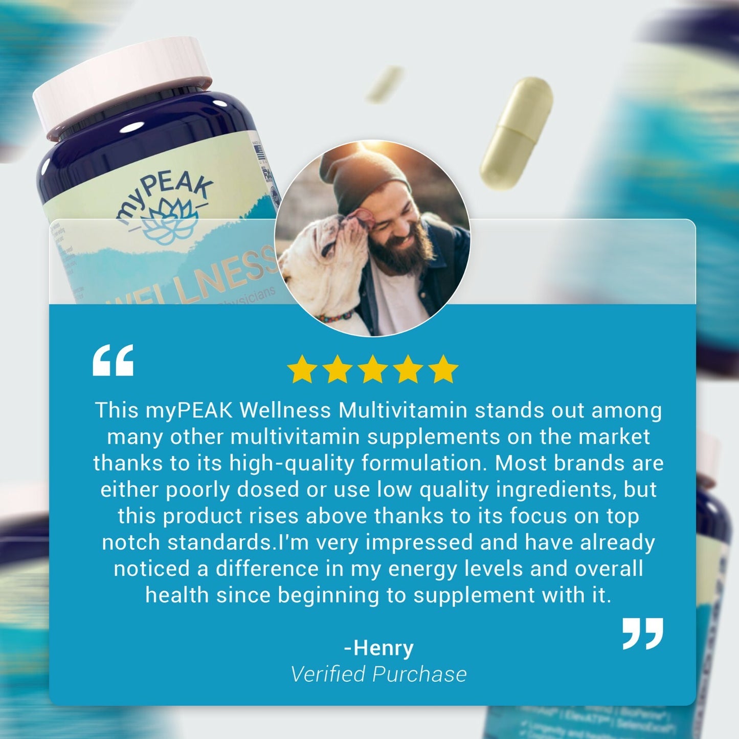 Multivitamínico Vegano myPEAK Wellness + ElevATP® | Saúde Celular e Longevidade
