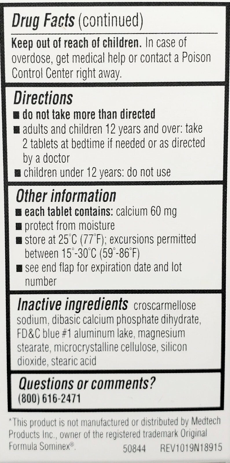 Major Sleep Tabs Sleep Aid difenidramina 25mg 50 comprimidos - Pacote com 3 -Exp 07-2027-