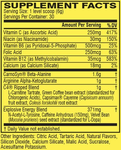 Ellucor C4 Pré-Treino Original em Pó ou Pílulas – Energia e Foco