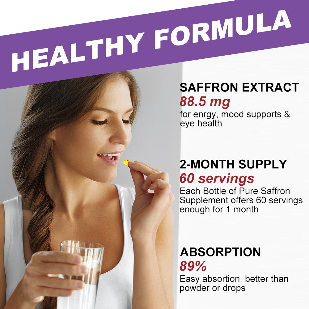 MENXI Vegan Saffron Supplement – 88.5 mg | 120 Capsules with Natural Extract