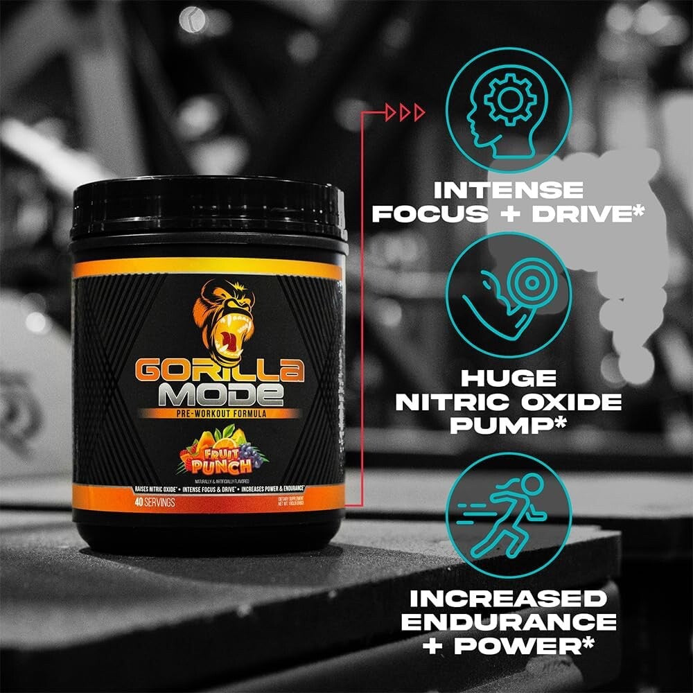 Bomba Pré-Treino Gorilla Mode – Efeito Hardcore nos Treinos | 40 Doses