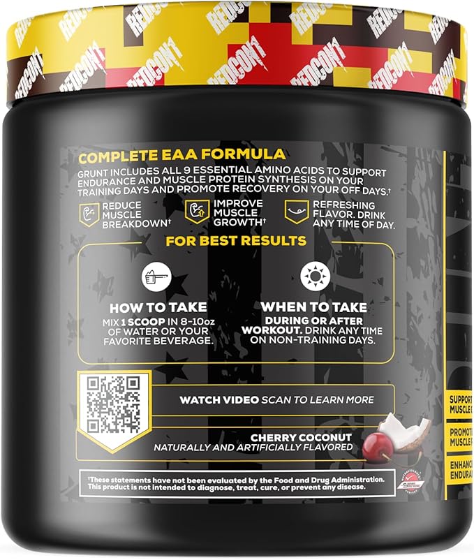 REDCON1 Grunt EAAs | Aminoácidos Essenciais | Sabor Cítrico, Sem Açúcar