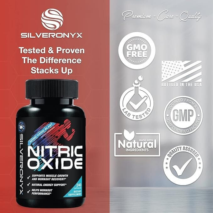 Nitric Oxide Premium 1300mg Supplement – SilverOnyx | Advanced Workout Performance