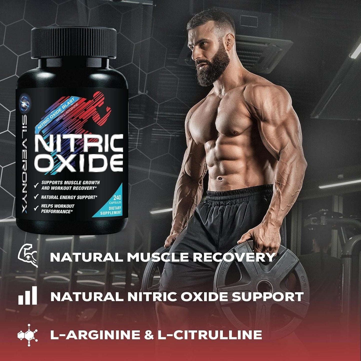 Nitric Oxide Premium 1300mg Supplement – SilverOnyx | Advanced Workout Performance