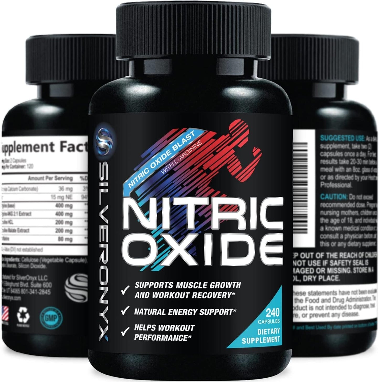 Nitric Oxide Premium 1300mg Supplement – SilverOnyx | Advanced Workout Performance