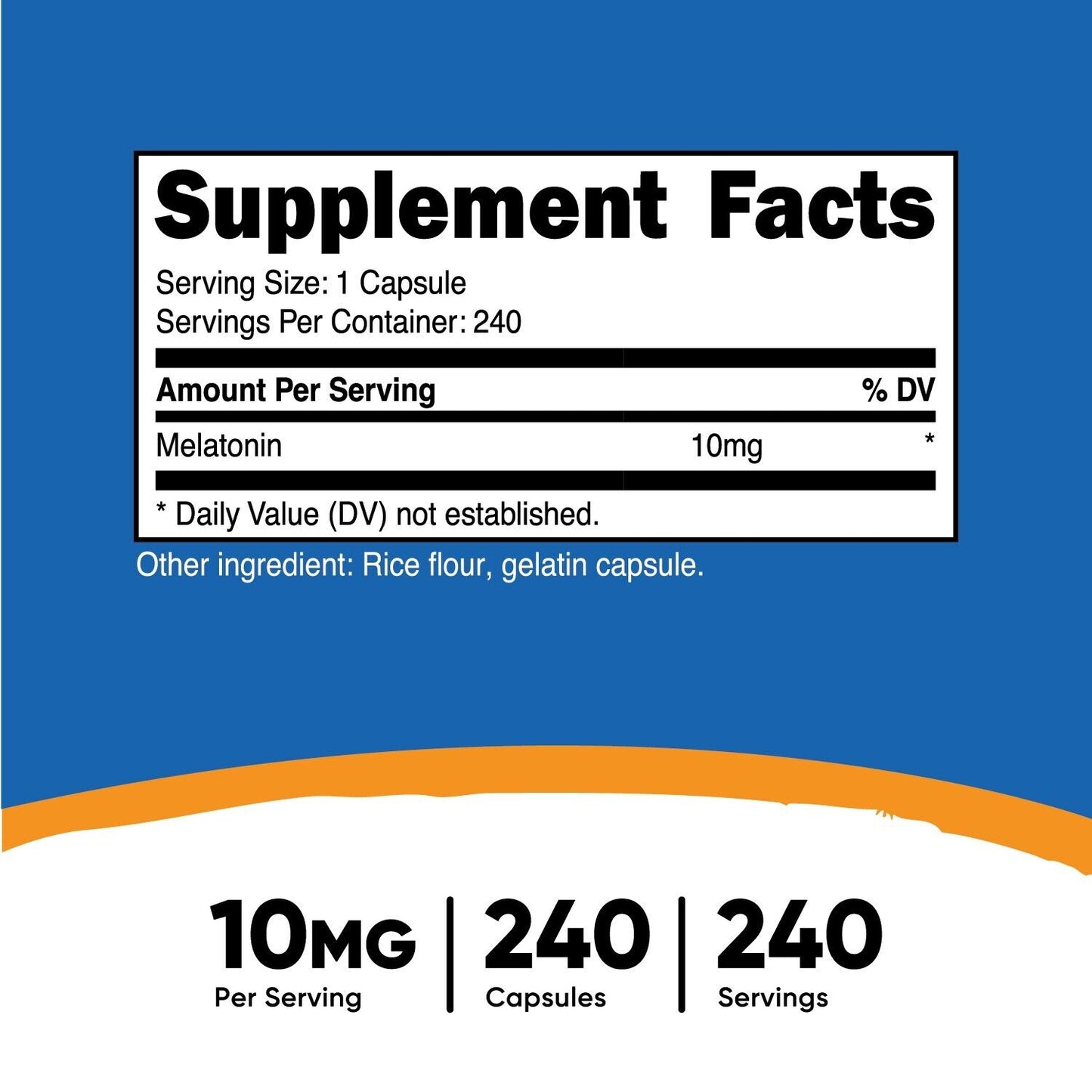 Nutricost Melatonin 10mg – 240 Capsules | Natural Sleep Supplement | Gluten Free and Non-GMO