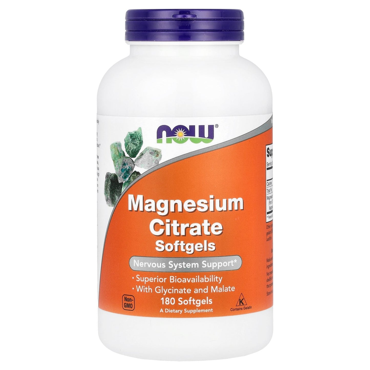 Now Foods Magnesium Citrate 180 Capsules – High Absorption, GMP Quality
