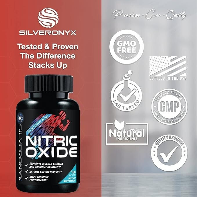 Nitric Oxide Premium 1300mg Supplement – SilverOnyx | Advanced Workout Performance