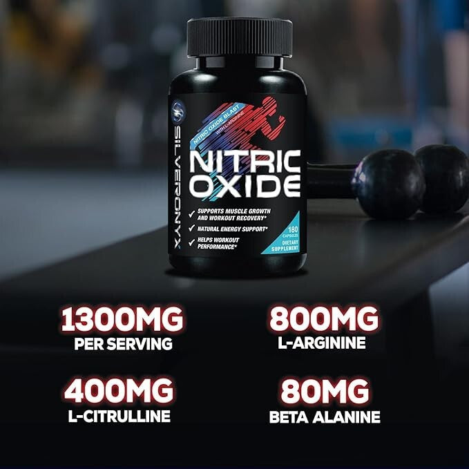 Nitric Oxide Premium 1300mg Supplement – SilverOnyx | Advanced Workout Performance