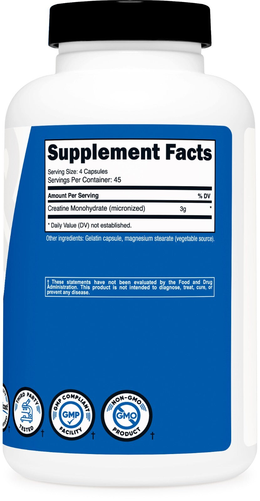 Nutricost Creatina 3.000mg – Cápsulas de Alta Potência para Força e Crescimento Muscular (180 unid.)
