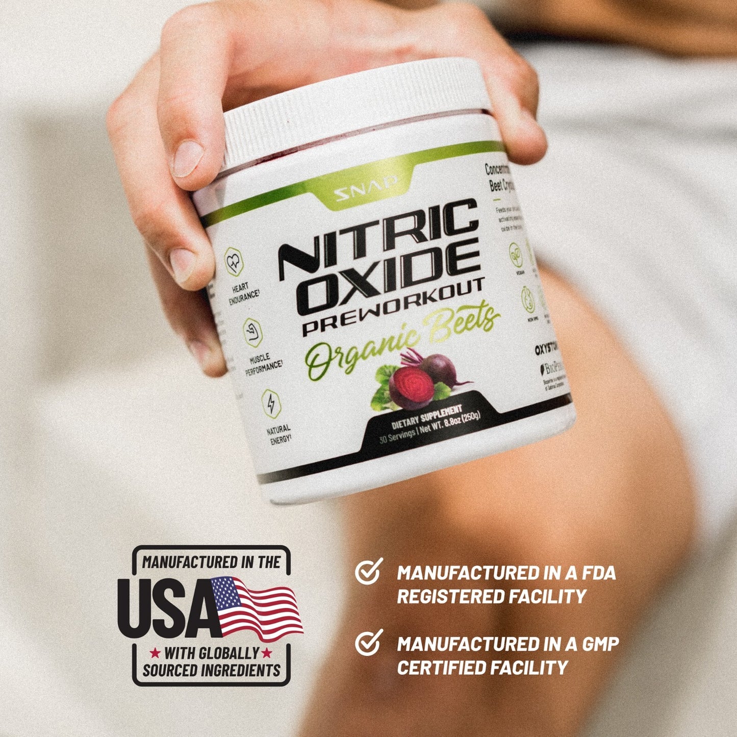 Snap Nitric Oxide with Beetroot – 30 Pre-Workout Doses