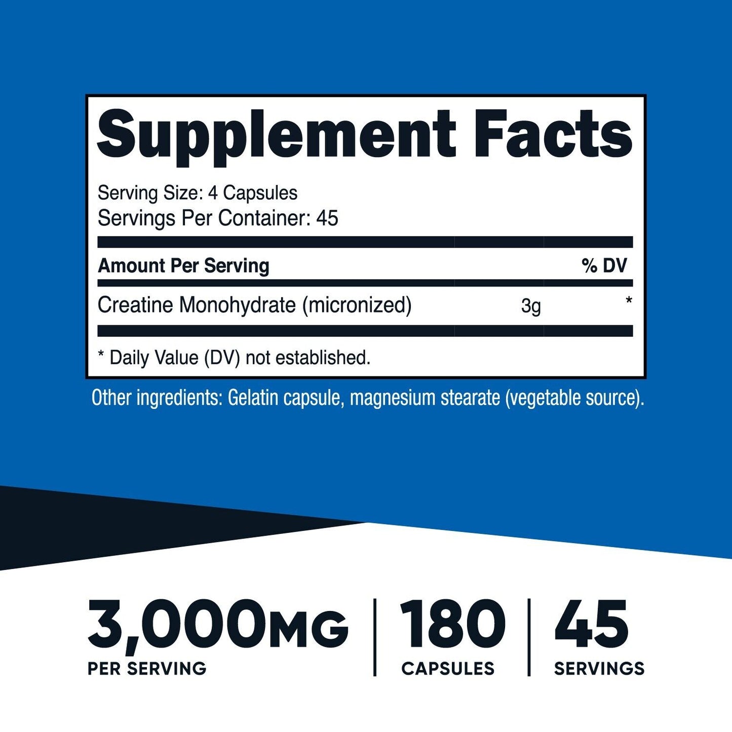 Nutricost Creatina 3.000mg – Cápsulas de Alta Potência para Força e Crescimento Muscular (180 unid.)