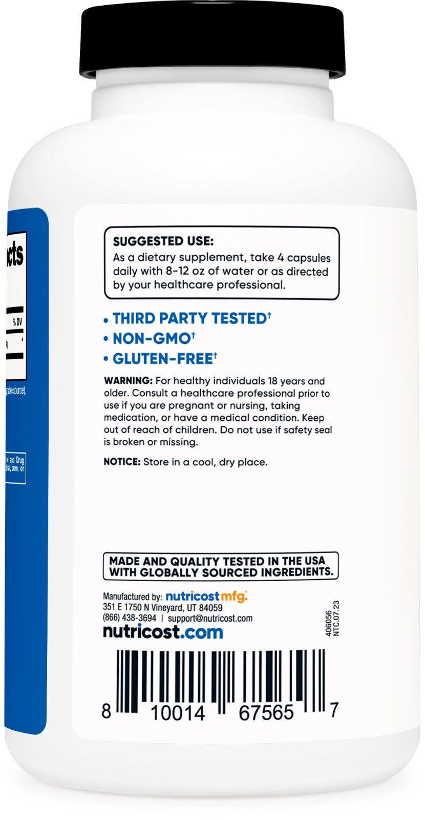 Nutricost Creatina 3.000mg – Cápsulas de Alta Potência para Força e Crescimento Muscular (180 unid.)
