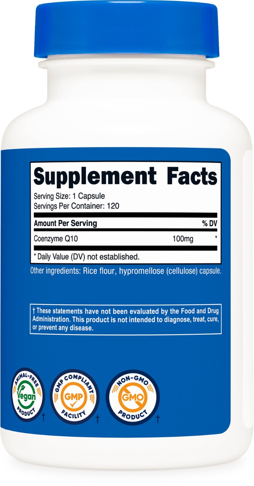 Nutricost CoQ10 100mg – 120 Cápsulas | Saúde do Coração e Energia | Não-OGM