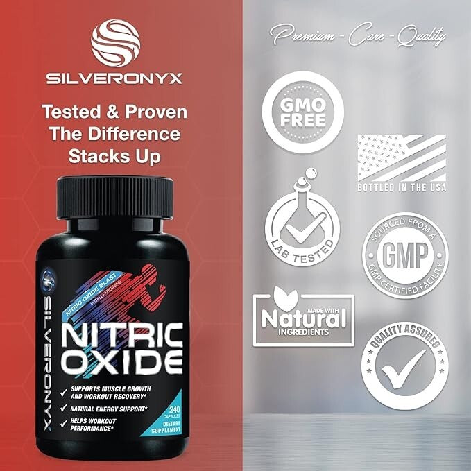 Nitric Oxide Premium 1300mg Supplement – SilverOnyx | Advanced Workout Performance