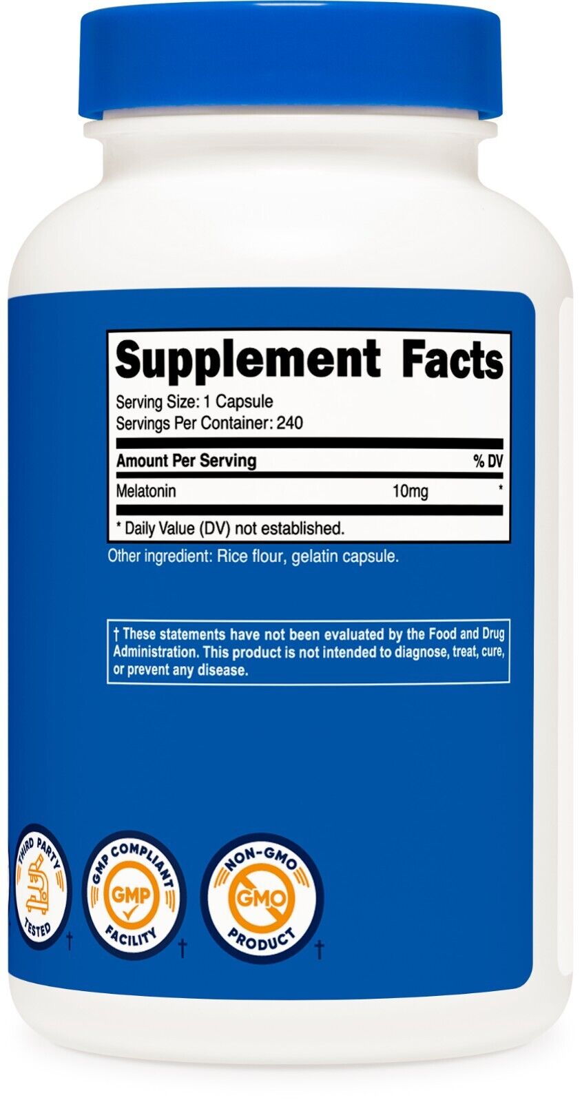 Nutricost Melatonin 10mg – 240 Capsules | Natural Sleep Supplement | Gluten Free and Non-GMO